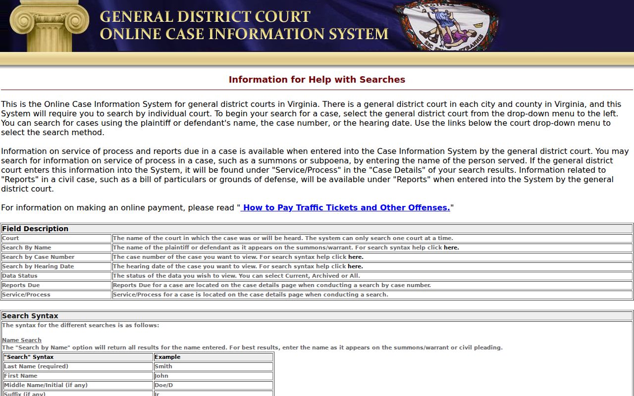 Petersburg resident lookup through Virginia General District Court search help