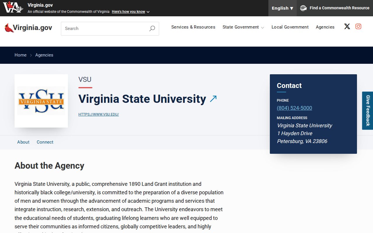 Petersburg ZIP code directory, Virginia State University 23806 postal address